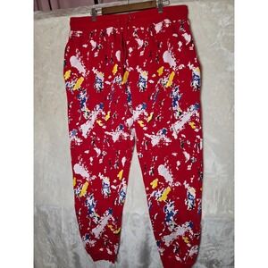 Another Hype Piece Mens 3XL Red Paint Splatter Joggers Sweatpants AHP Streetwear